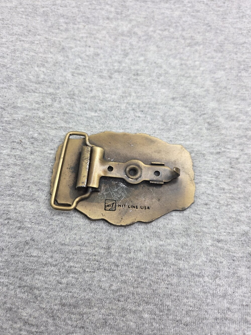 Vintage DuPont Hit Line USA Deer Park Texas Advertising Belt Buckle - Picture 7 of 9